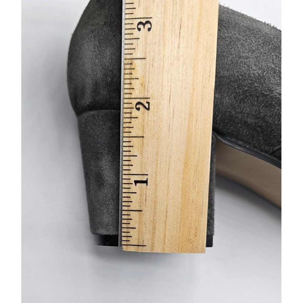 J Jill Women Liana Pumps Size 8 Gray Suede Block Heel Round Toe Academia Classic - Picture 12 of 13